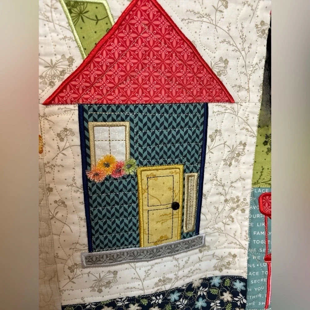 NEW HANDMADE QUILT 42”x58” WITH 3D DETAILS VERY HOMEY BEAUTIFUL WALL HANGING